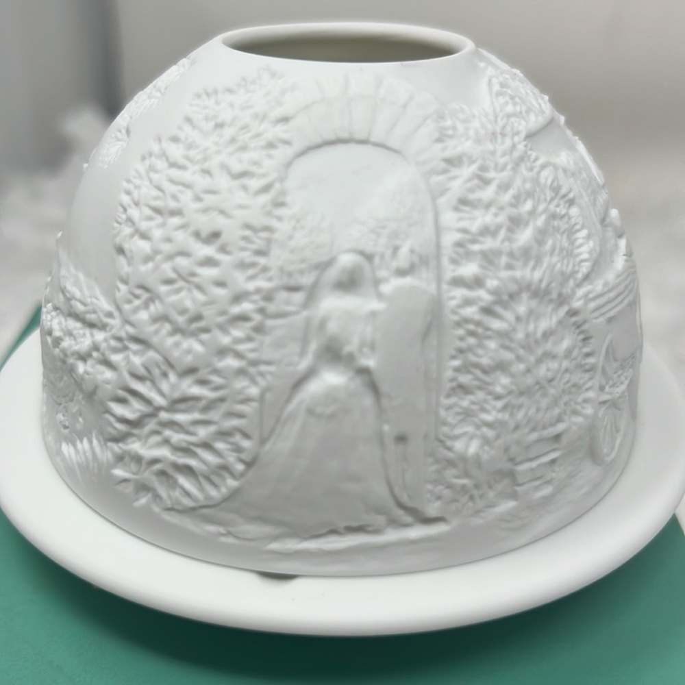 Bernardaud Limoges White Porcelain Marriage Fairy Tea Light